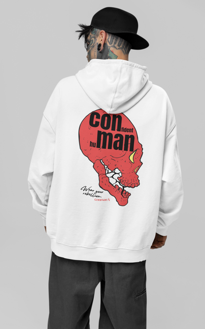 RED SKULL | HEAVYWEIGHT UNISEX OVERSIZED HOODIE | WHITE