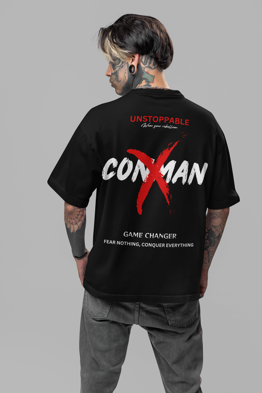 UNSTOPPABLE  CONMAN DESIGN | UNISEX OVERSIZED T- SHIRT | BLACK