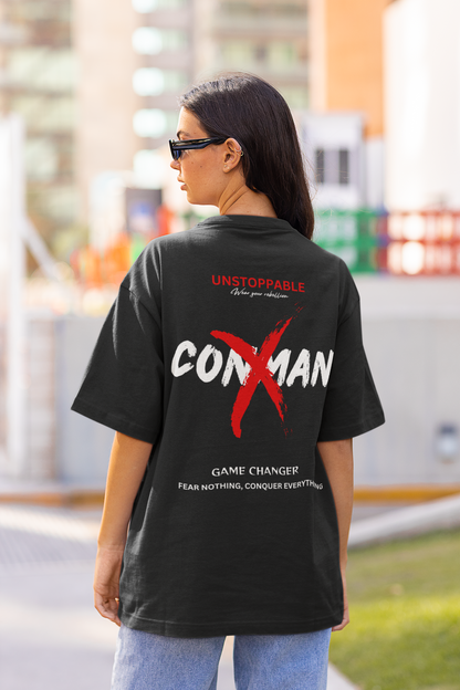 UNSTOPPABLE  CONMAN DESIGN | UNISEX OVERSIZED T- SHIRT | BLACK