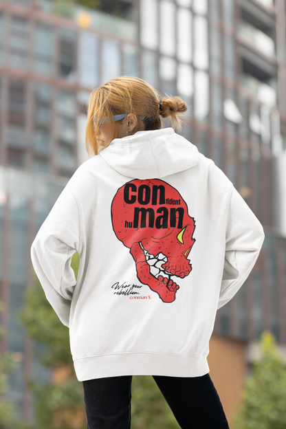 RED SKULL | HEAVYWEIGHT UNISEX OVERSIZED HOODIE | WHITE