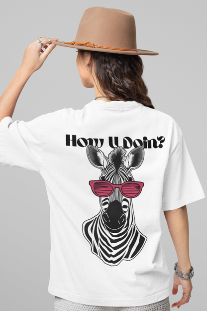 COOL ZEBRA | UNISEX OVERSIZED T-SHIRT | WHITE