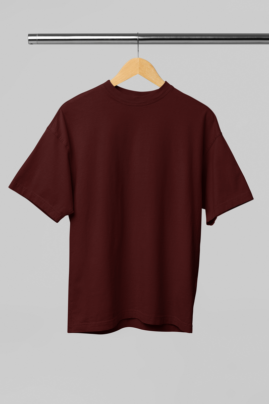 MAROON PREMIUM COTTON OVERSIZED T-SHIRT