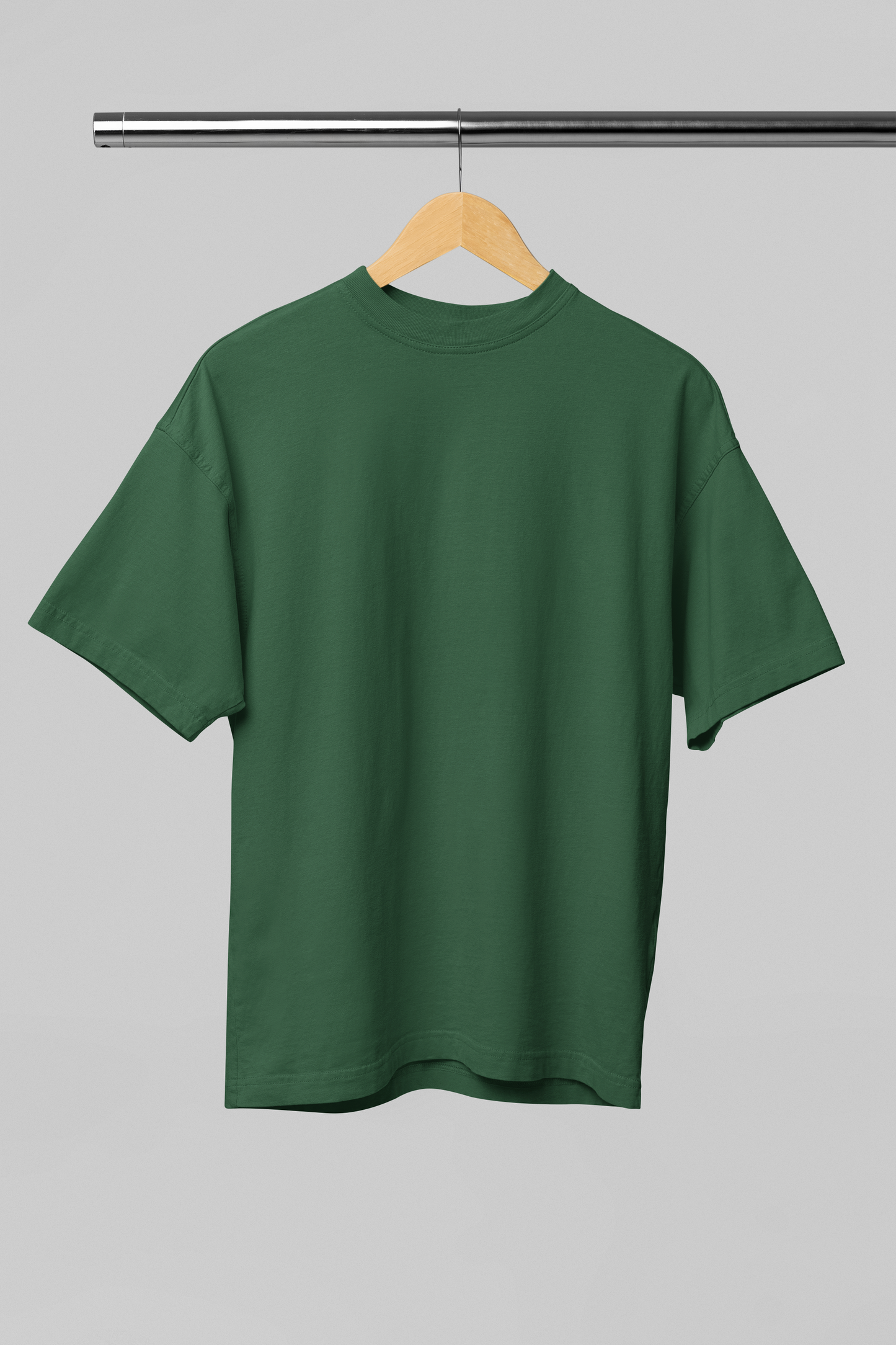 BOTTLE GREEN PREMIUM COTTON OVERSIZED T-SHIRT