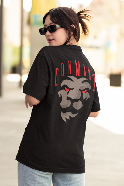 LION FACE | UNISEX OVERSIZED T-SHIRT | BLACK