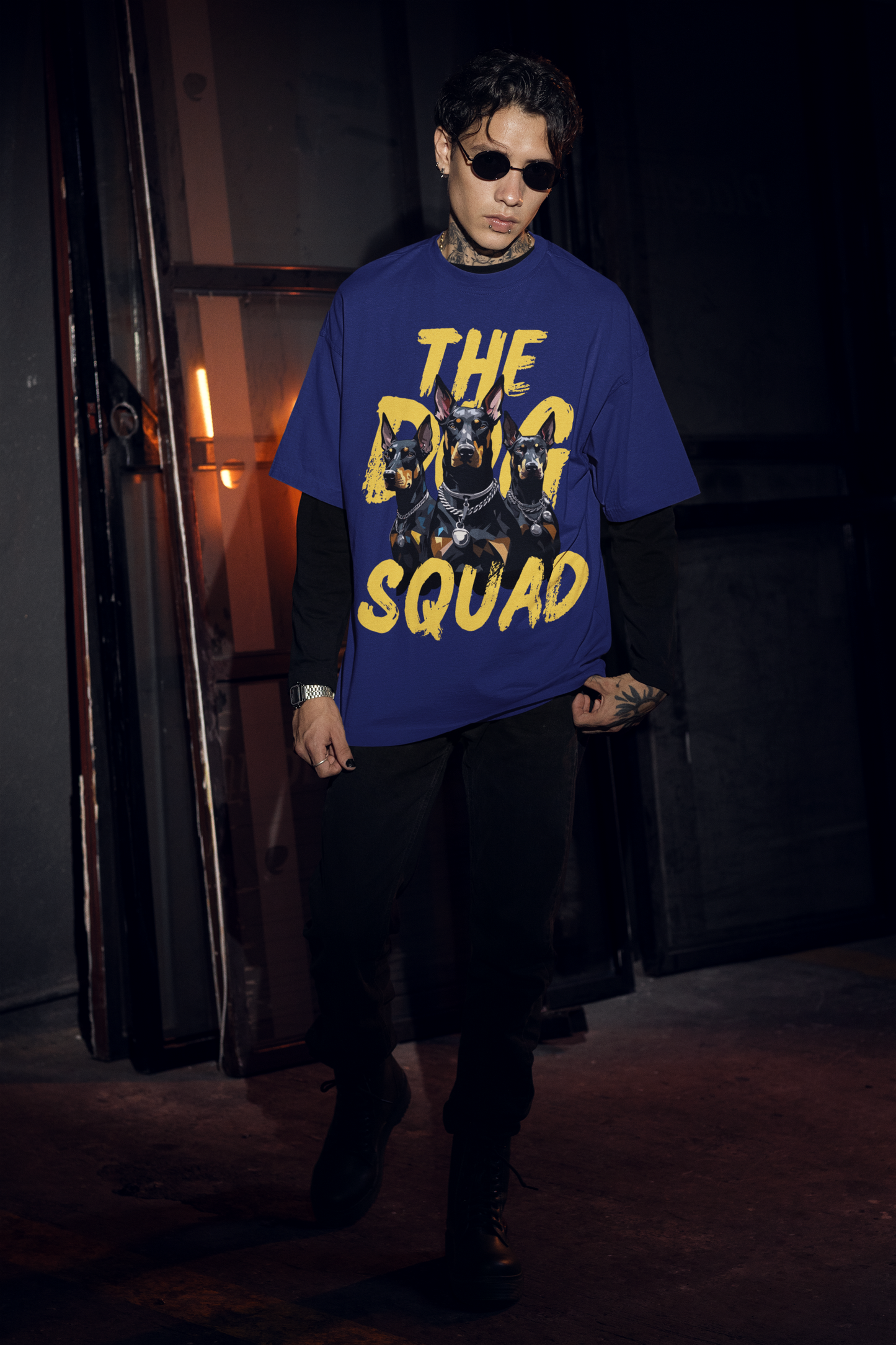 THE DOG SQUAD | UNISEX OVERSIZED T-SHIRT | ROYAL BLUE