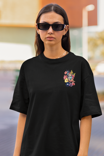 FACE ABSTRACT | UNISEX OVERSIZED T-SHIRT | BLACK