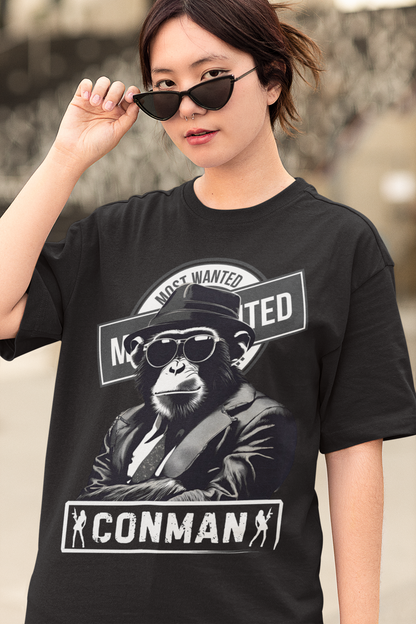 MOST WANTED MONKEY | UNISEX OVERSIZED FIT T-SHIRT | BLACK