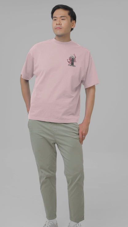 NINJA STRENGTH | OVERSIZED T-SHIRT | LIGHT BABY PINK